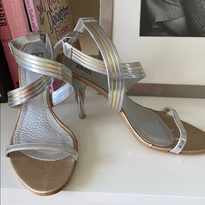 Gold & Silver Sandal Pumps